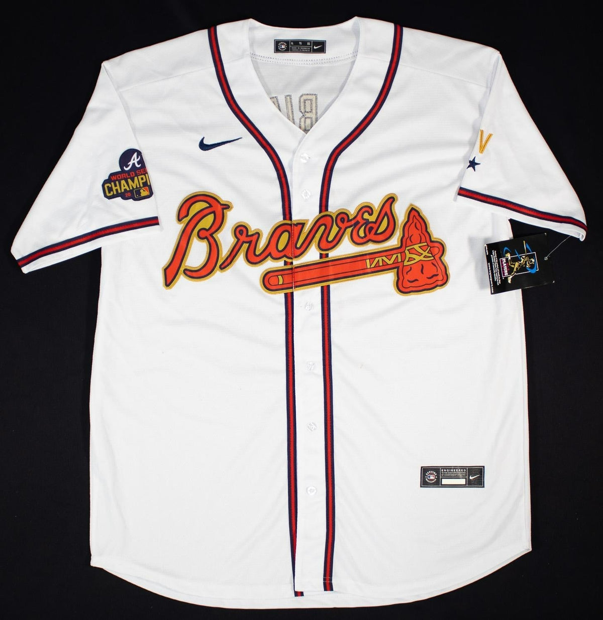 Ozzie Albies Signed Atlanta Braves Jersey (Beckett) 2019 World Champion 2nd Base