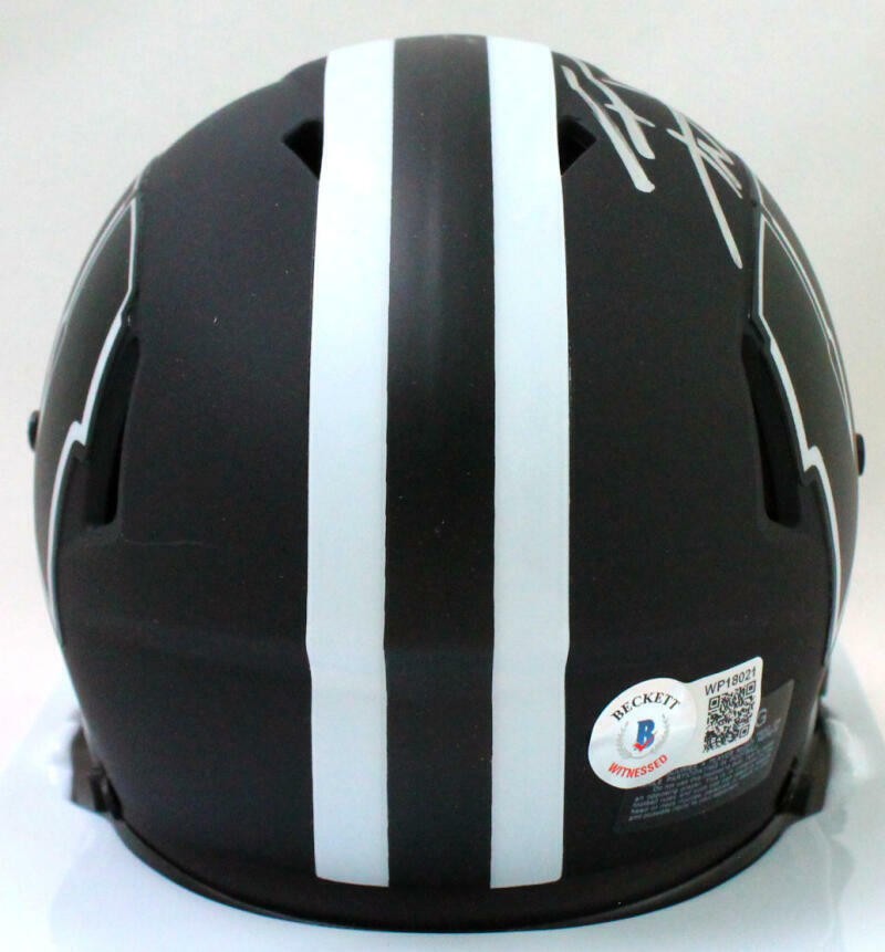 T.J. Watt Signed Wisconsin Badgers Eclipse Speed Mini Helmet - Beckett W Holo