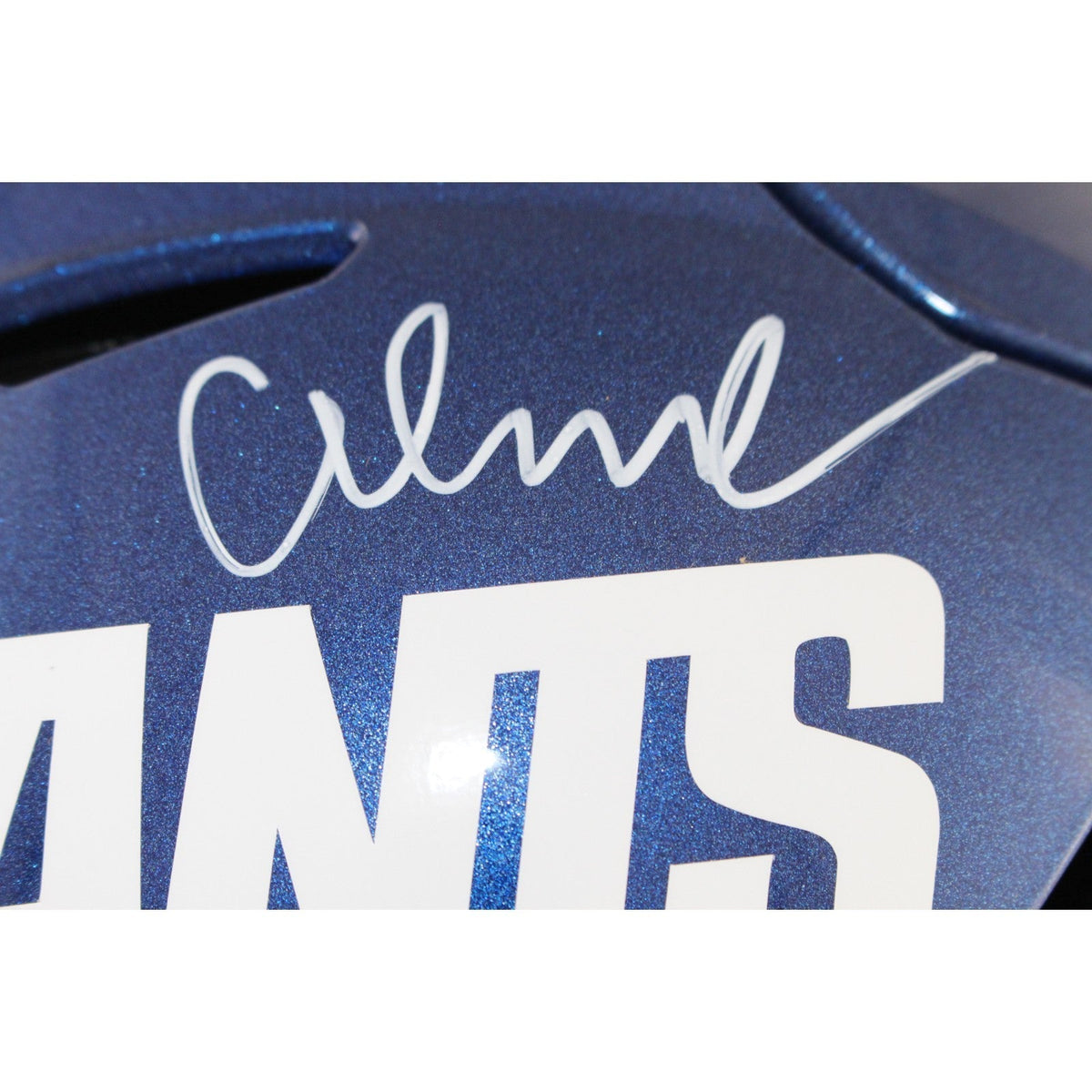 Abdul Carter Signed New York Giants SpeedFlex Color Rush Helmet Beckett 51257
