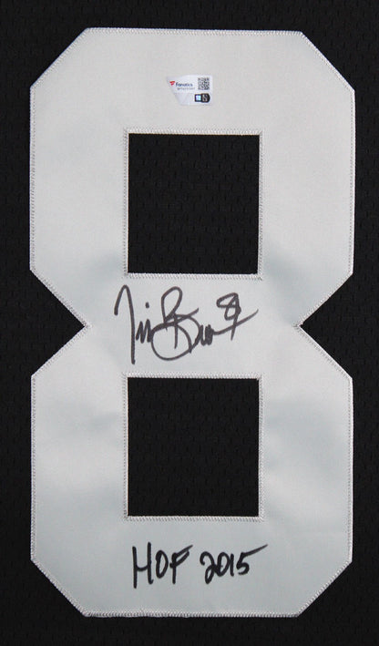 Raiders Tim Brown "HOF 2015" Signed Black M&N TB Framed Jersey Fanatics