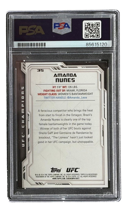 Amanda Nunes Signed 2014 Topps #35 UFC Trading Card PSA