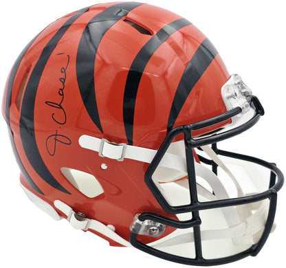 Ja'Marr Chase Signed Bengals Orange Full Size Authentic Speed Helmet Beckett Wit