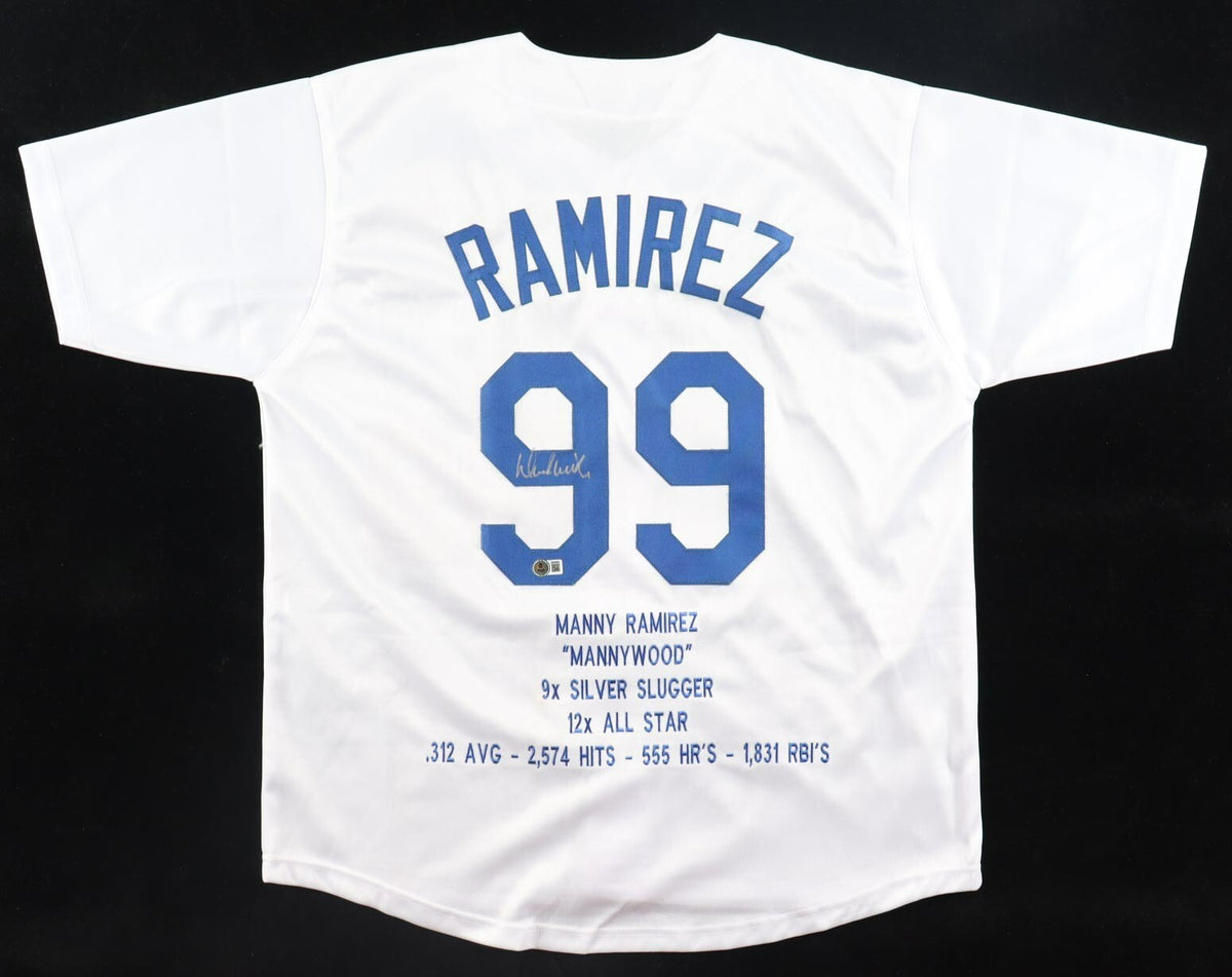 Manny Ramirez Signed Los Angeles Dodgers Career Highlight Jersey (Beckett)