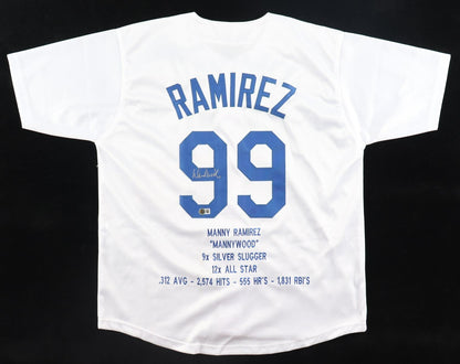 Manny Ramirez Signed Los Angeles Dodgers Career Highlight Jersey (Beckett)