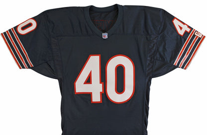 Bears Gale Sayers "Best Wishes" Signed Navy Blue Champion Jersey BAS #BV01101