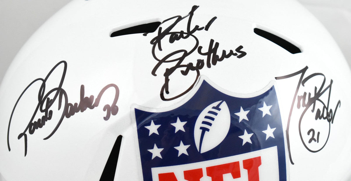 Tiki Barber Ronde Barber Autographed NFL F/S Speed Helmet - Beckett W Hologram