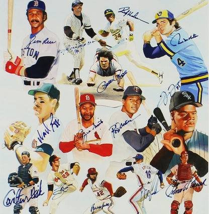 J Rice, R Jackson, R Henderson Signed #6A Team of Dreams 16x23 MLB Print 14 Sigs