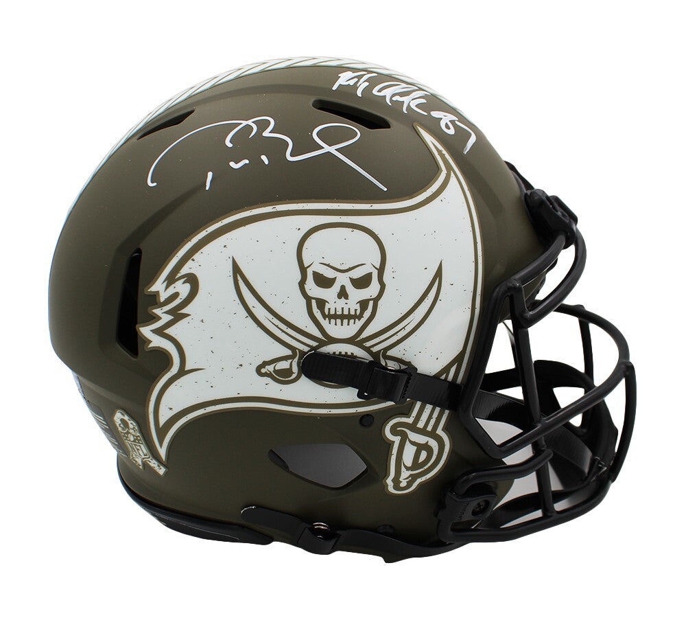 Tom Brady & Rob Gronkowski Signed Tampa Bay Buccaneers Speed Auth STS NFL Helmet