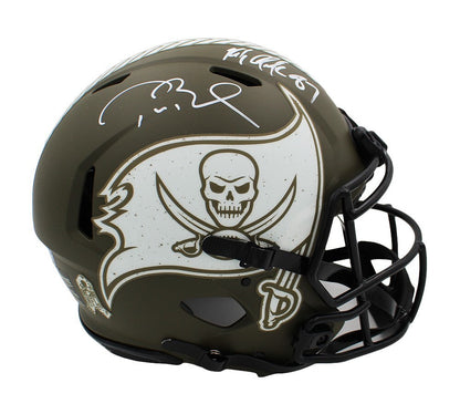 Tom Brady & Rob Gronkowski Signed Tampa Bay Buccaneers Speed Auth STS NFL Helmet