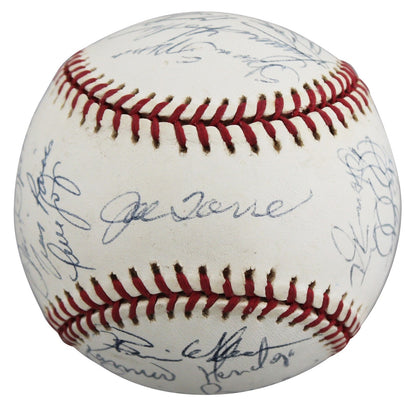 1998 Yankees (31) Torre, Rivera, Raines Signed WS Logo OML Baseball BAS #AE13971