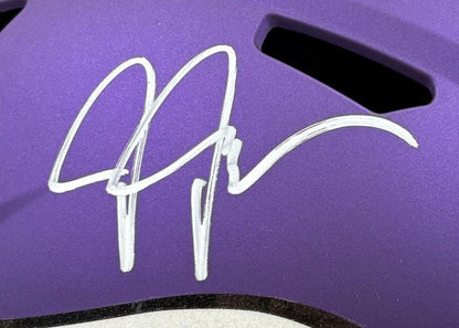 Justin Jefferson Signed Minnesota Vikings FS Replica Speed Helmet BAS w/ Case