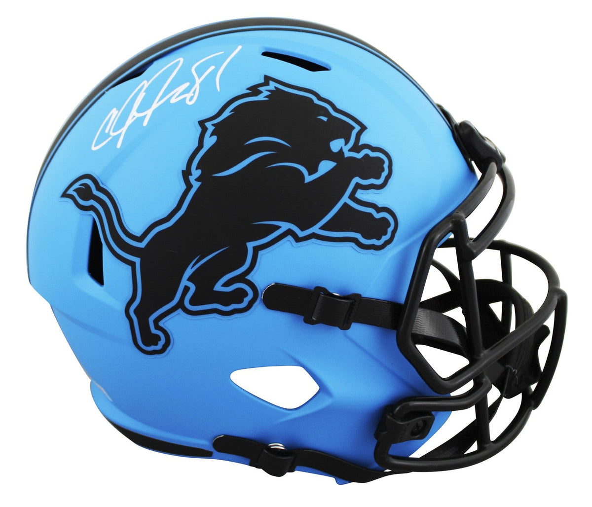 Lions Calvin Johnson Signed Rave Full Size Speed Rep Helmet W/ Case BAS Witness