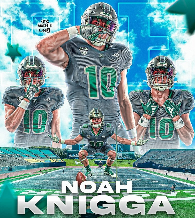 Noah Knigga Signed Eastern Michigan Eagles Jersey (Wilder Side Sports) L.B