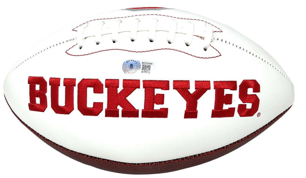 Jaxon Smith-Njigba Signed Ohio State Buckeyes Logo Football (Beckett) Receiver