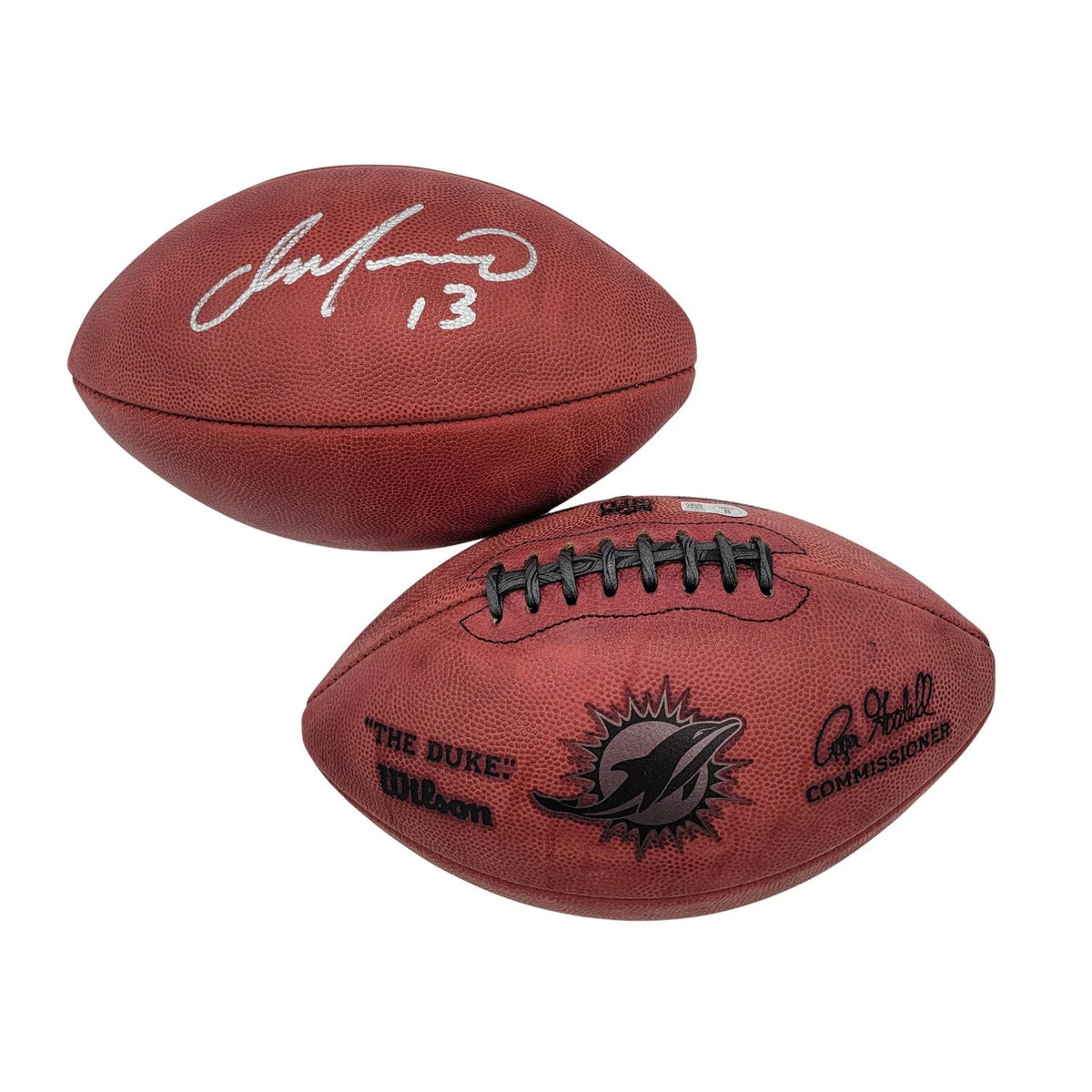 Dan Marino Signed Miami Dolphins NFL Duke Metallic Logo Football Beckett