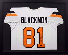 JUSTIN BLACKMON SIGNED OKLAHOMA STATE COWBOYS #81 WHITE FRAMED JERSEY COA