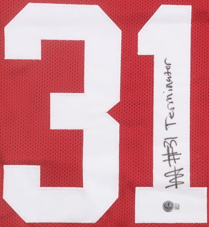 Will Anderson Jr Signed Alabama Crimson Tide Jersey Inscr "Terminator" (Beckett)
