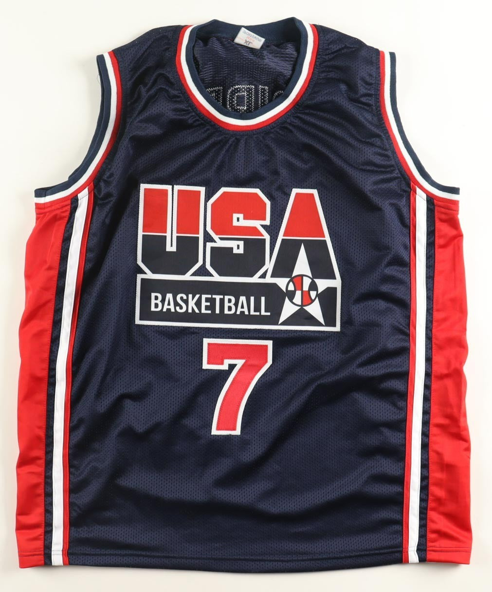 Larry Bird Signed 1992 Team USA Blue Jersey (Beckett) Boston Celtics Superstar