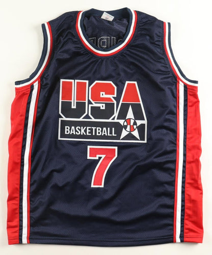 Larry Bird Signed 1992 Team USA Blue Jersey (Beckett) Boston Celtics Superstar