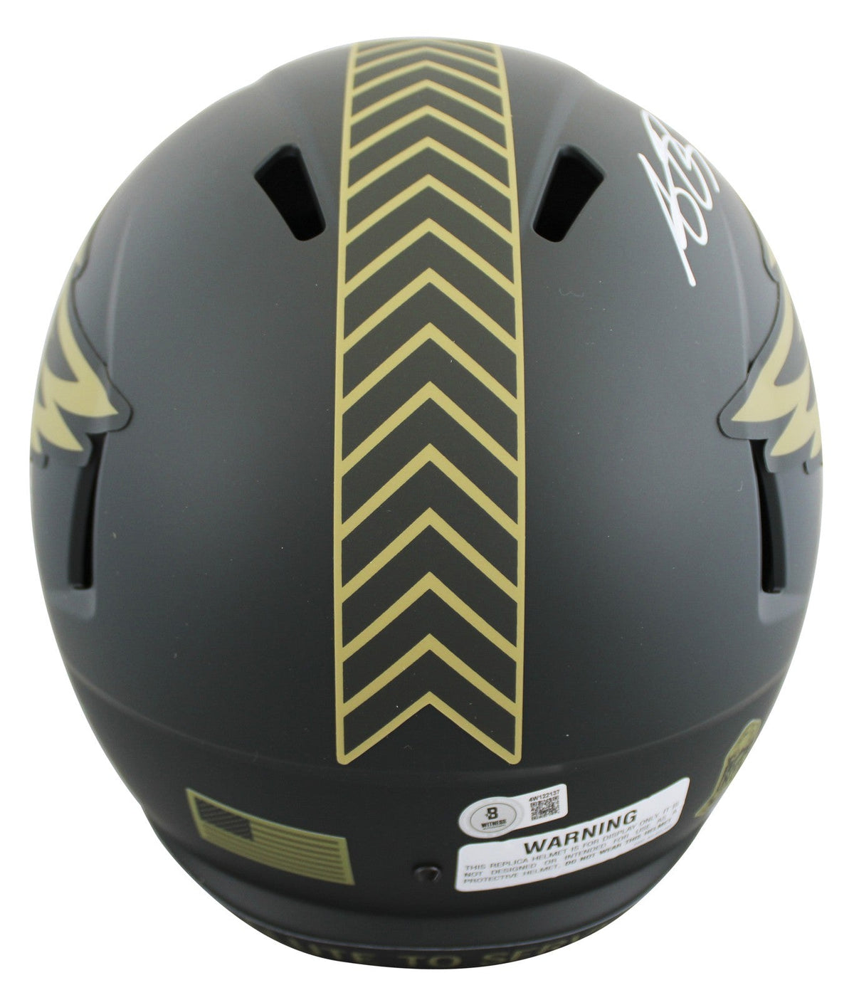 Eagles A.J. Brown Signed Salute to Service IV Full Size Speed Rep Helmet BAS Wit