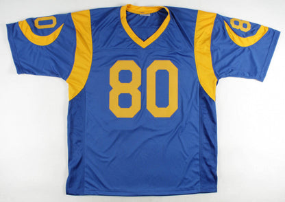 Isaac Bruce Signed Los Angeles Rams Jersey (Beckett) 4xPro Bowl Wide Receiver