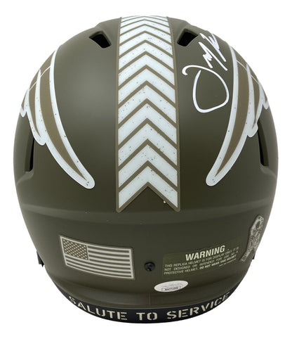 Julian Edelman Signed Patriots FS Salute To Service Speed Replica Helmet JSA