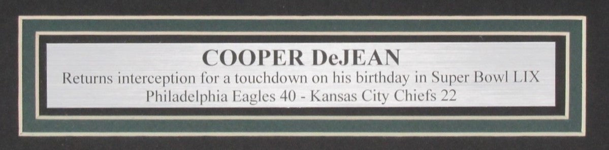 Cooper DeJean Signed/Autographed 16x20 Photo Eagles Framed Fanatics 199075