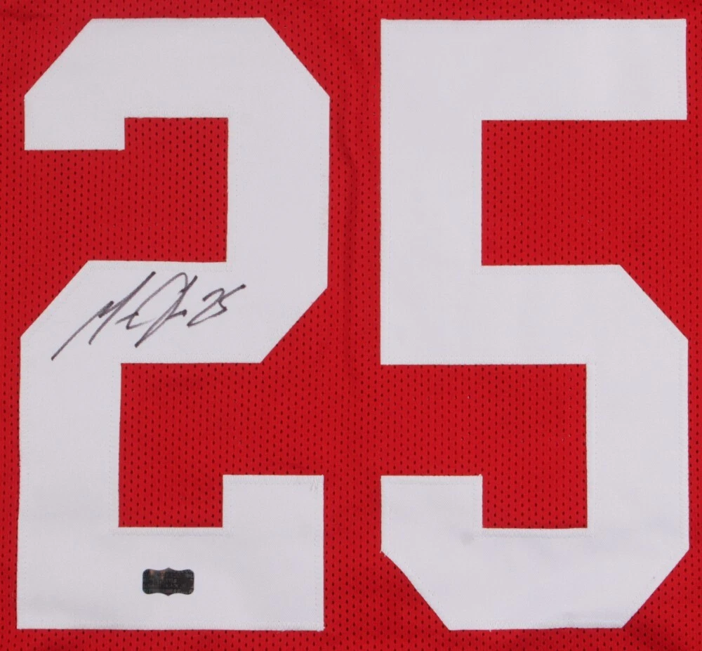 Autographed/Signed Melvin Gordon Wisconsin Red College Football Jersey JSA COA