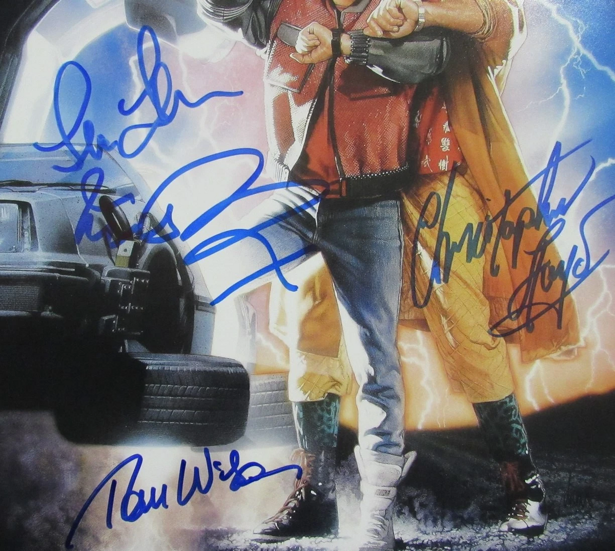 Michael J Fox/Lloyd/Thompson/Wilson (4)Signed 11x17 Photo Back to Future JSA