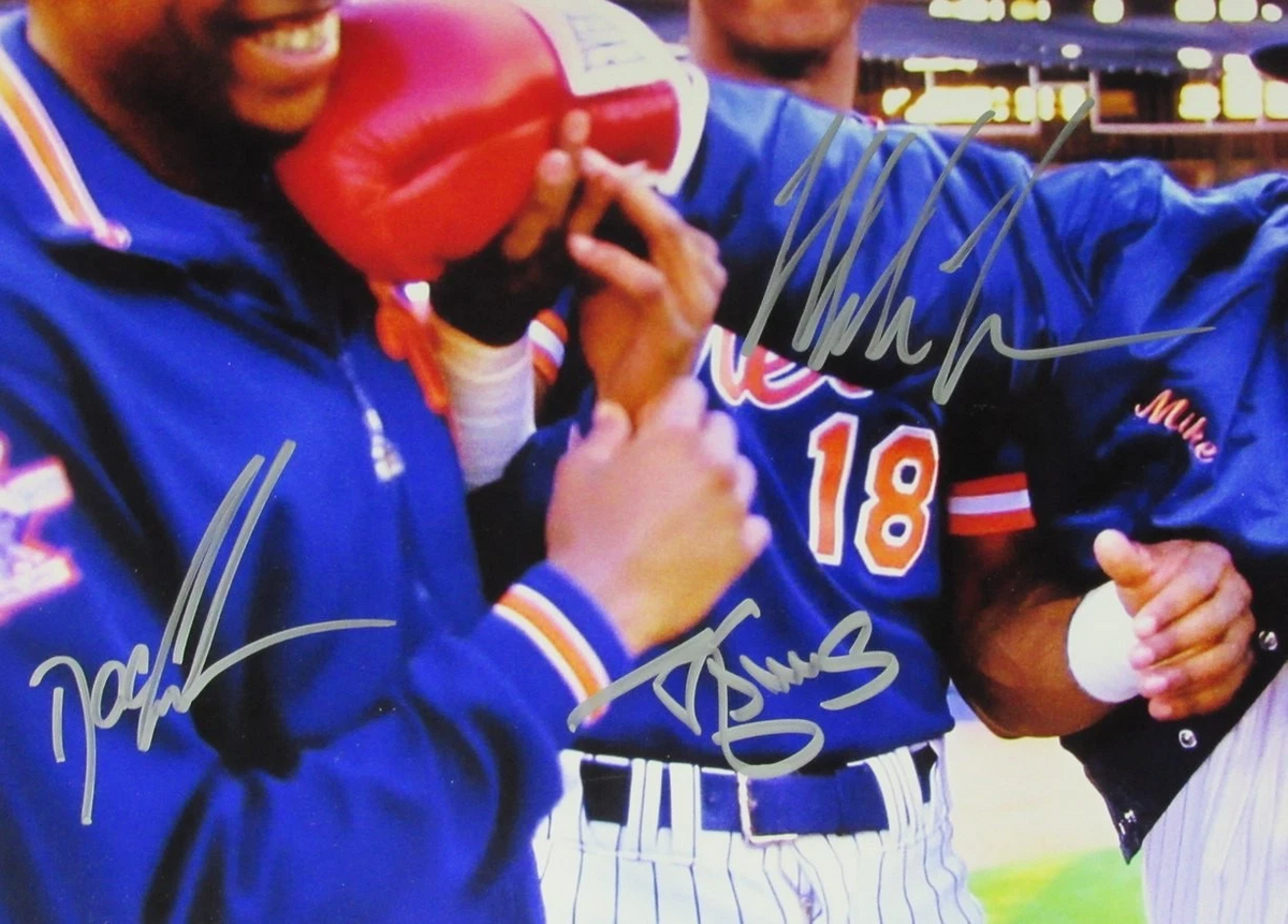 Gooden/Darryl Strawberry/Mike Tyson Signed 16x20 Photo Mets Framed JSA 180512