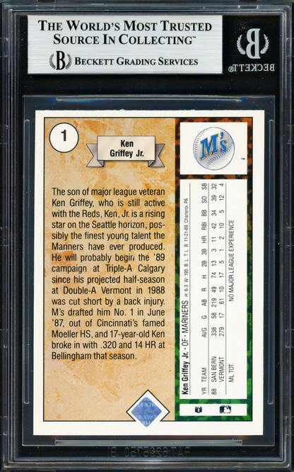 Ken Griffey Jr. Signed 1989 Upper Deck RC 1 Seattle Mariners Beckett