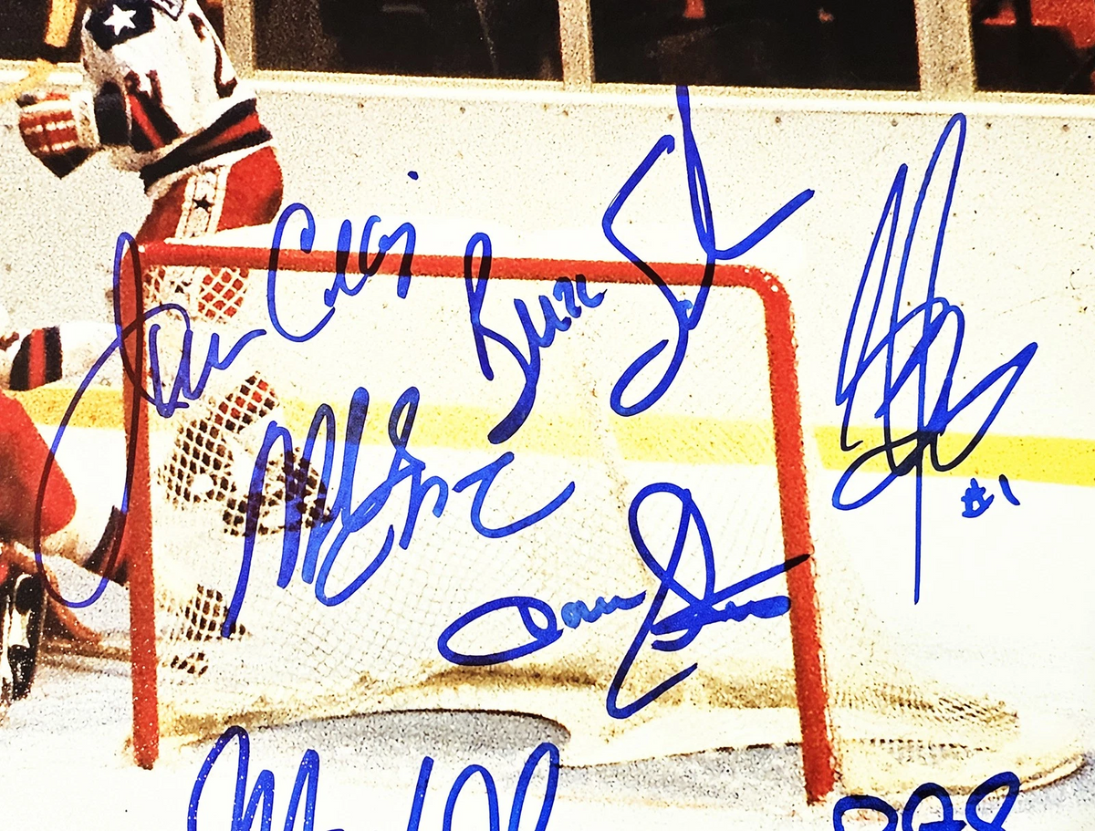 1980 Team USA Hockey Miracle On Ice Auto 16x20 Photo Believe? 19 Sigs Eruzione