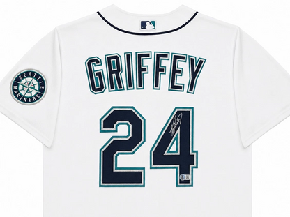 Seattle Mariners Ken Griffey Jr. Signed White Nike Jersey Size L Beckett Witness