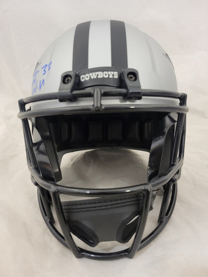 JAVONTE WILLIAMS SIGNED DALLAS COWBOYS F/S RAVE SPEED REPLICA HELMET BECKETT
