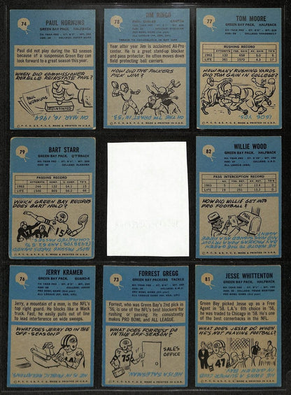 1964 Philadelphia Football Cards Green Bay Packers Partial Team Set (13) 200316