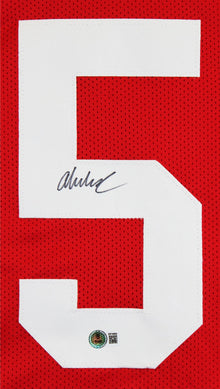 Abdul Carter Authentic Signed Red Pro Style Jersey Autographed BAS Witnessed
