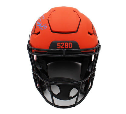 Bo Nix Signed Denver Broncos Speed Flex Authentic Rave NFL Helmet