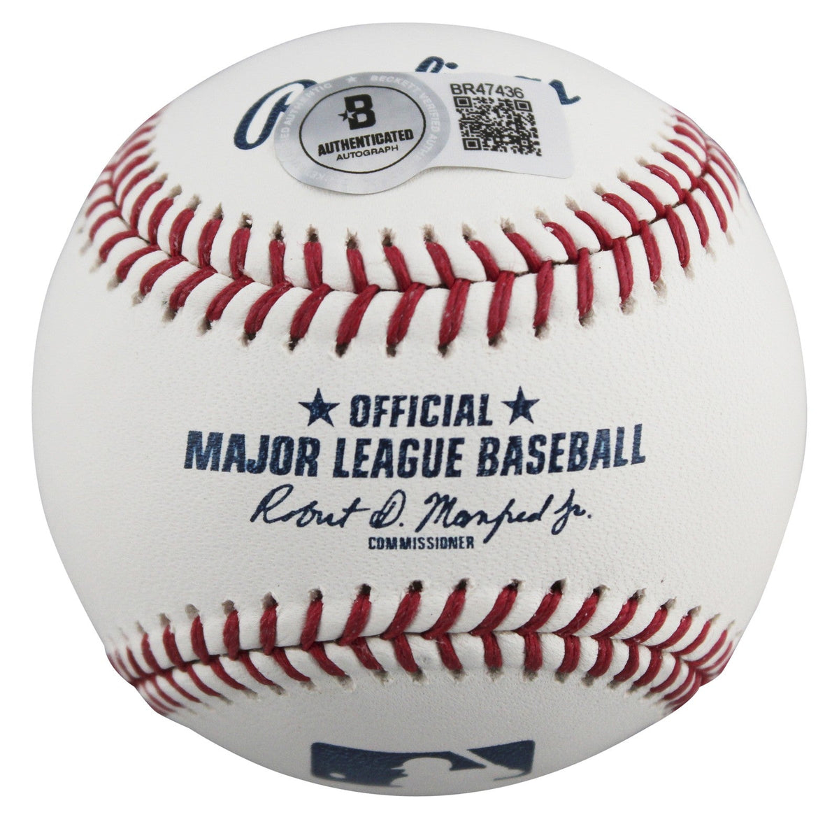 Rangers Nolan Ryan "HOF 99" Authentic Signed Robert Manfred Oml Baseball BAS