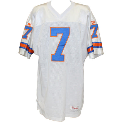 John Elway Autographed Denver Broncos Wilson Sz 46 White Jersey Beckett 52847