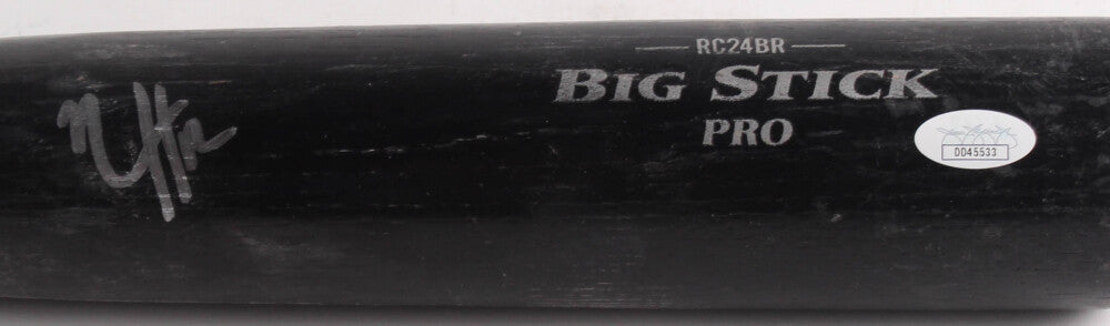 Nico Hoerner Signed Rawlings Bone Rubbed Big Stick Pro Black Bat (JSA COA) Cubs