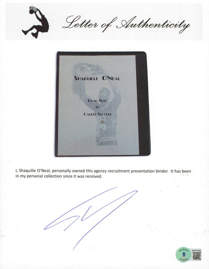 Shaquille O'Neal Signed 1988 Agency Road Map Presentation Binder Letter BAS