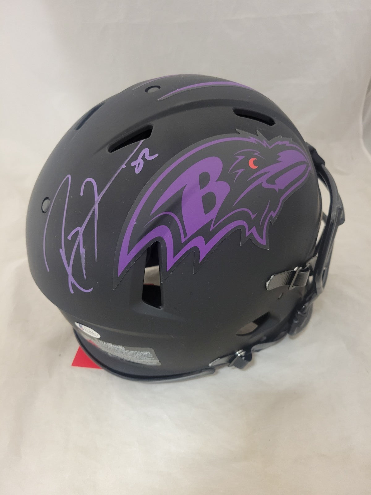 RAY LEWIS SIGNED BALTIMORE RAVENS F/S ECLIPSE SPEED AUTHENTIC HELMET BECKETT