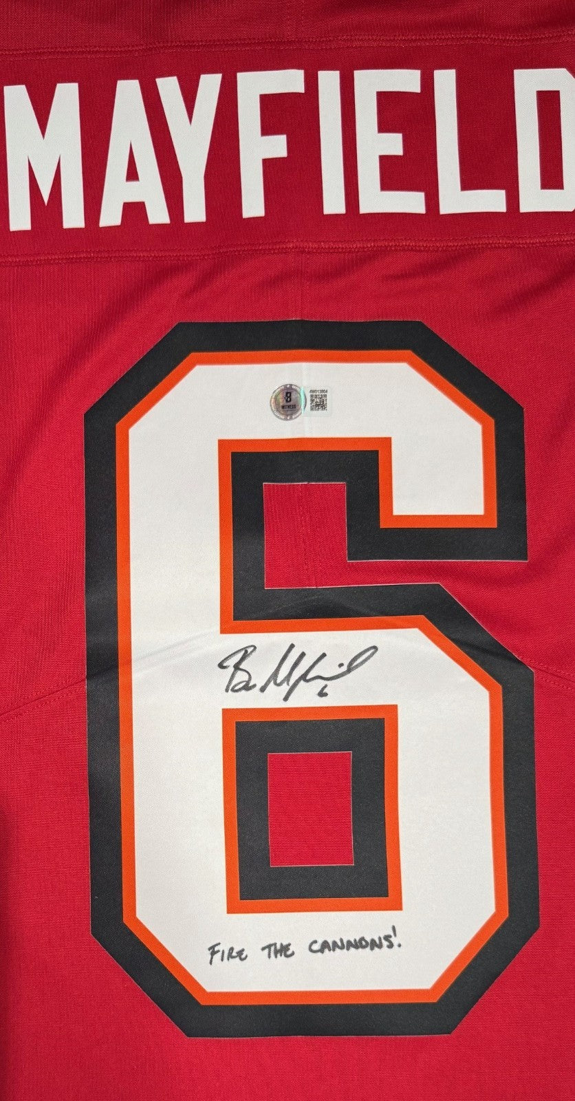Baker Mayfield Autographed Tampa Bay Buccaneers Nike Limited Jersey Beckett FIRE