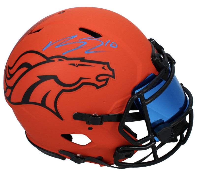 Bo Nix Autographed Denver Broncos RAVE Speed Authentic Helmet with Visor Beckett