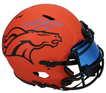 Bo Nix Autographed Denver Broncos RAVE Speed Authentic Helmet with Visor Beckett