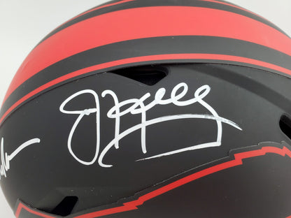 Bills Greats Auto Eclipse Black FS Helmet 3 Sigs Jim Kelly, Thurman Thomas, Reed