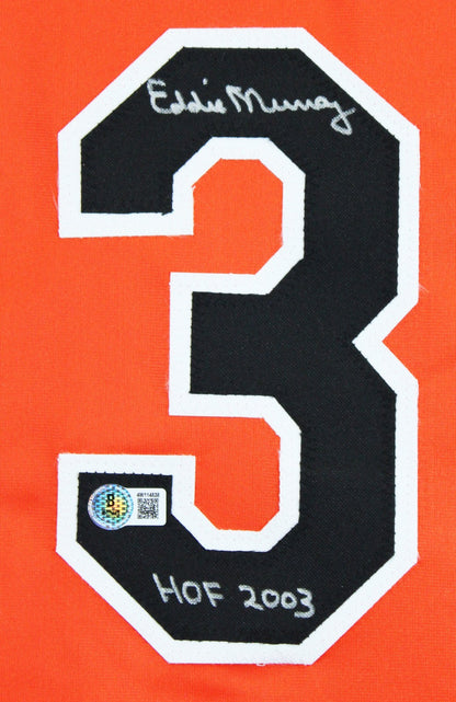 Eddie Murray "HOF 03" Authentic Signed Orange Pro Style Jersey BAS Witnessed