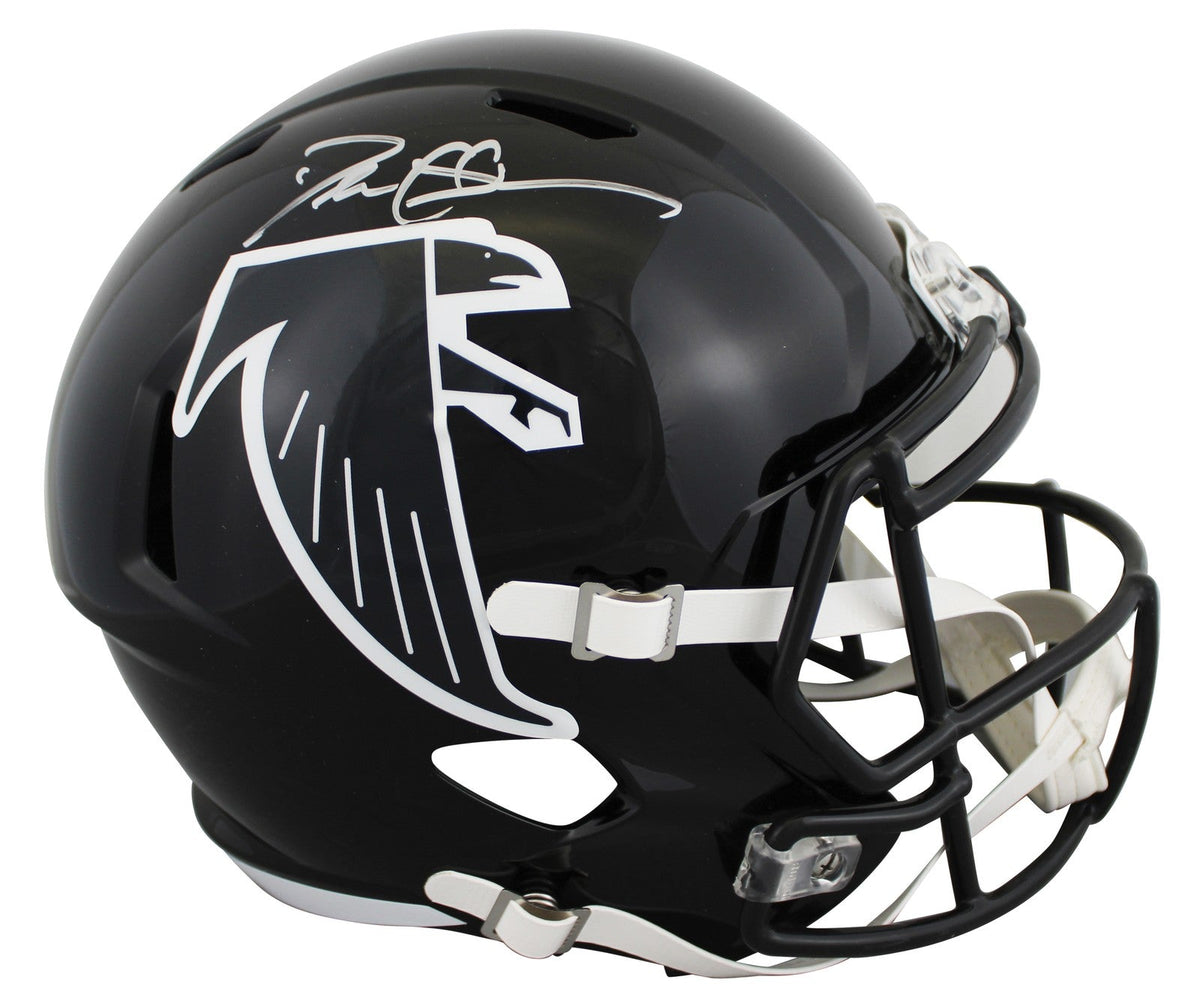Falcons Deion Sanders Signed 1990-02 TB Full Size Speed Rep Helmet W/ Case BAS W