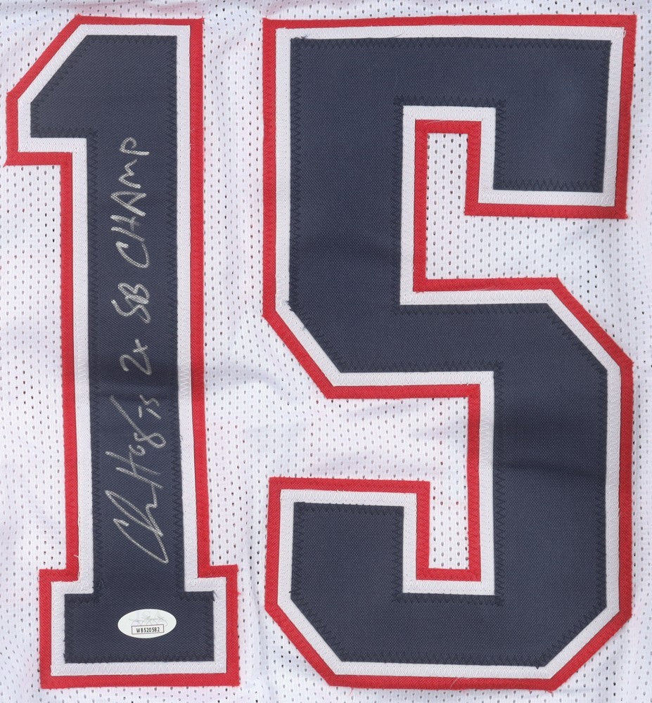 Chris Hogan Signed New England Patriots Pro Cut Jersey Insc. "2X SB CHAMP" (JSA)