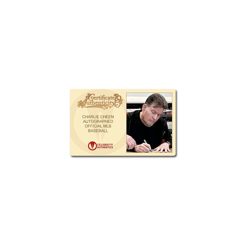 Charlie Sheen Autographed Major League Official Baseball with 'Wild Thing' Insc